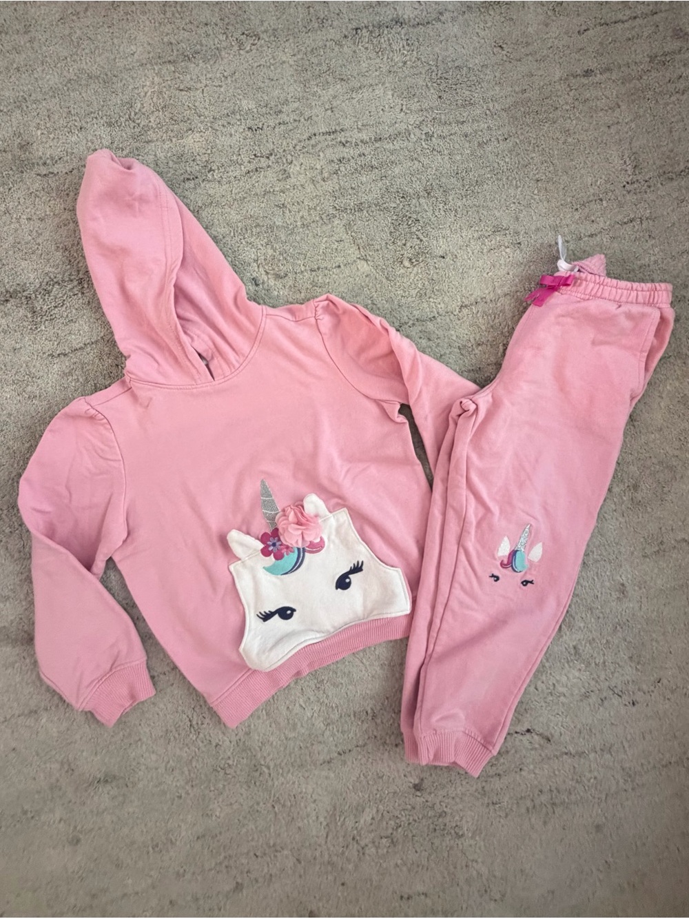 Gymboree Pink Unicorn Hoodie & Joggers Set